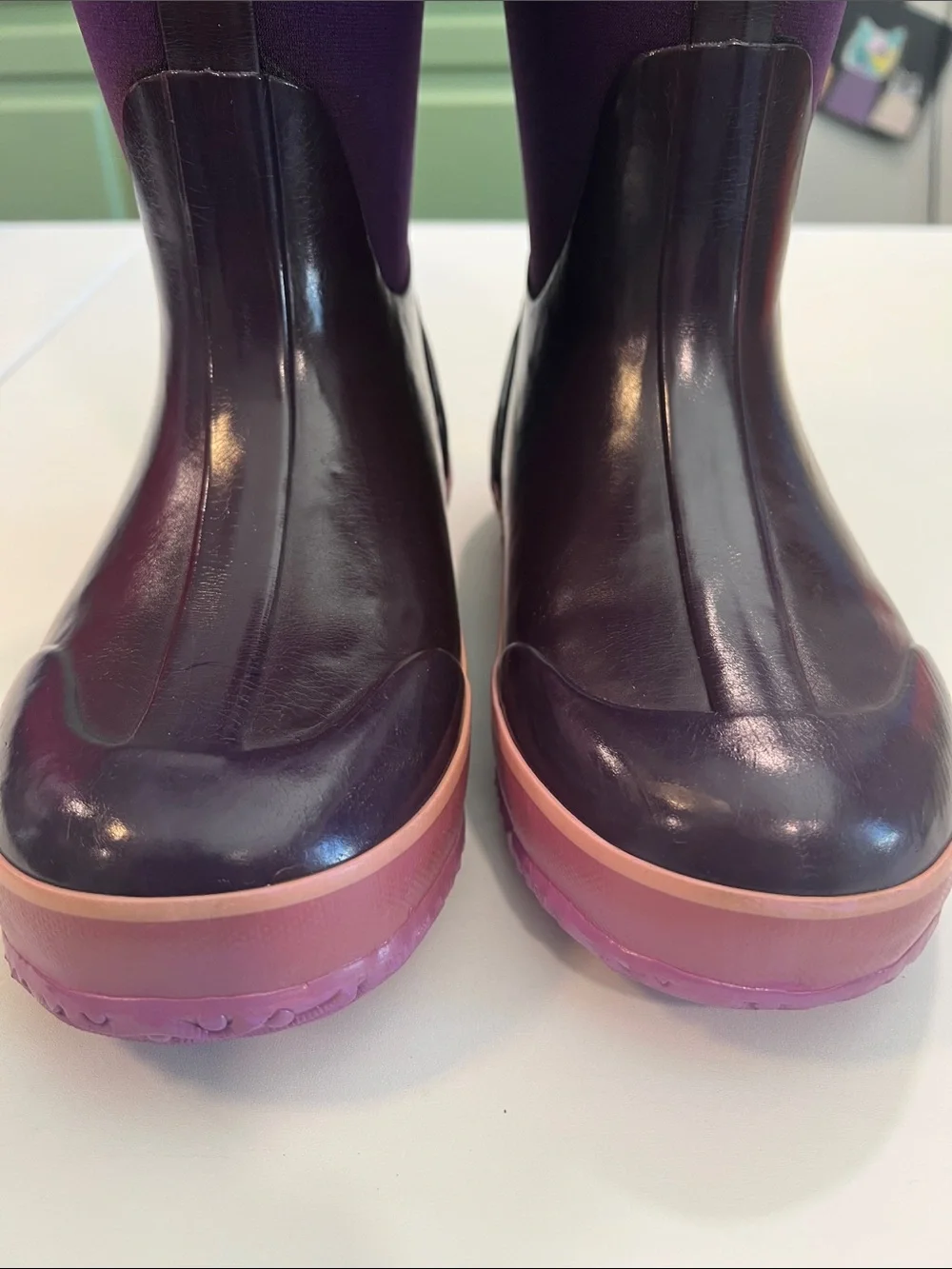 Bogs - Purple and‎ Pink, big kid 4, Neoprene Rain Boots